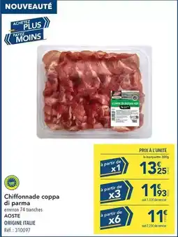 METRO Aoste - chiffonnade coppa di parma offre