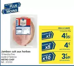 METRO Hermès - jambon cuit aux herbes offre