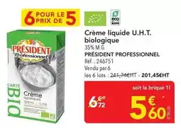 METRO Président - crème liquide u.h.t. biologique offre