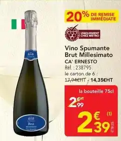 METRO Brut - vino spumante millesimato offre