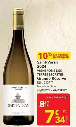 METRO Terres secrets grande réserve offre