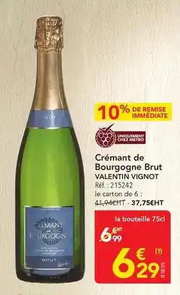 METRO Metro - crémant de bourgogne brut offre