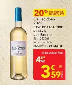 METRO Labastide - gaillac doux 2022 offre