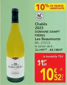 METRO Dampt frères - chablis 2023 offre
