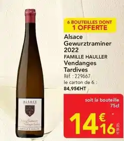 METRO Gewurztraminer - 2022 famille hauller vendanges tardives offre