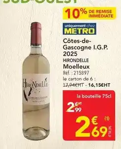 METRO Gasco - cotes-de- gne i.g.p offre