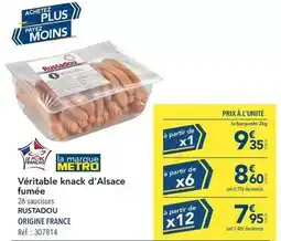 METRO Rustadou - veritable knack d'alsace fumee offre