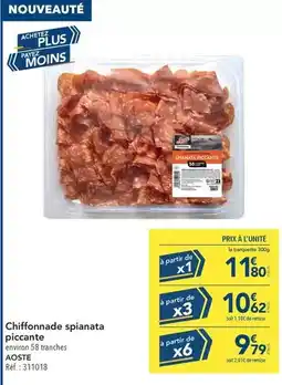 METRO Aoste - chiffonnade spianata piccante offre