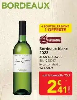 METRO Metro - bordeaux blanc 2023 offre