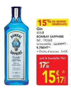 METRO Bombay sapphire - gin offre