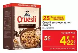 METRO Quaker - cruesli au chocolat noir offre