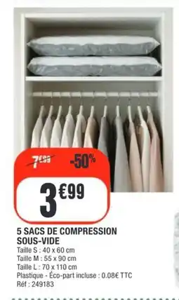 La Foir'Fouille 5 sacs de compression sous-vide offre