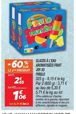 Netto PIRULO Glaces à l'eau aromatisées fruit joy x5 offre