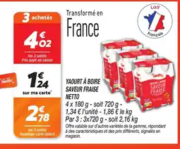 Netto NETTO Yaourt à boire saveur fraise offre