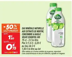 Netto Eau minérale naturelle aux extraits de menthe, concombre & basilic volvic essentiel bio offre