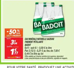 Netto BADOIT Eau minérale naturelle gazeuse finement pétillante offre