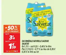 Netto SALVETAT Eau minérale naturelle gazeuse offre