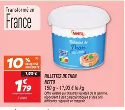 Netto NETTO Rillettes de thon offre