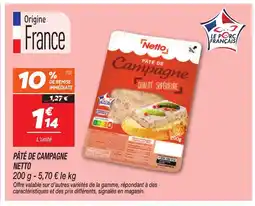 Netto NETTO Pâté de campagne offre
