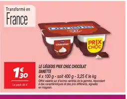 Netto DANETTE Le liégeois prix choc chocolat offre