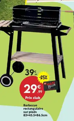 Maxi Bazar Barbecue rectangulaire sur pieds offre