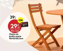 Maxi Bazar Chaise de jardin acacia 40x52x85.5cm offre