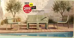 Maxi Bazar Salon de jardin 4 places & 2 tables résine offre