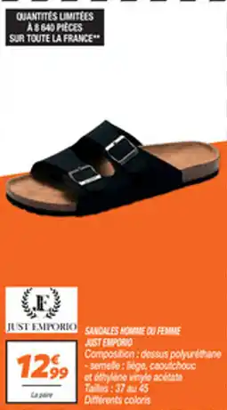 Netto SANDALES HOMME OU FEMME JUST EMPORIO offre