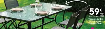 Table de jardin verre trempé