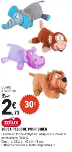 E.Leclerc Brico JOUET PELUCHE POUR CHIEN offre