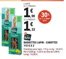 E.Leclerc Brico BAGUETTES LAPIN CAROTTES offre