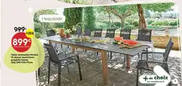 Maxi Bazar Table extensible Miceira 14 places aluminium graphite honey offre