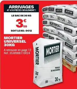 Brico Dépôt MORTIER UNIVERSEL offre
