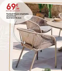 Maxi Bazar Fauteuil Oryon empilable aluminium offre