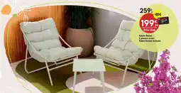 Maxi Bazar Salon Relax 2 places acier Table basse incluse offre