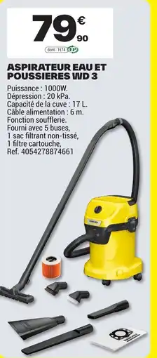 Brico Dépôt ASPIRATEUR EAU ET POUSSIERES WD 3 offre