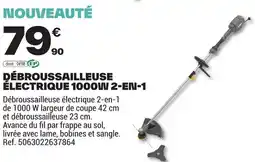 Brico Dépôt DÉBROUSSAILLEUSE ÉLECTRIQUE 1000W 2-EN-1 offre