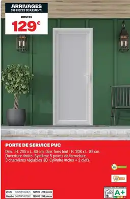 Brico Dépôt PORTE DE SERVICE PVC offre