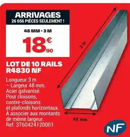Brico Dépôt LOT DE 10 RAILS offre