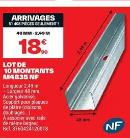 Brico Dépôt LOT DE 10 MONTANTS M4835 NF offre