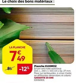 Weldom Planche KUHMO2 offre