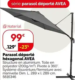 Weldom Avea Parasol déporté hexagonal offre
