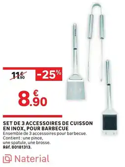 Leroy Merlin Set de 3 accessoires de cuisson en inox, pour barbecue offre