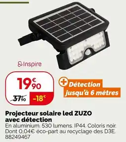 Weldom Projecteur solaire led zuzo avec détection offre