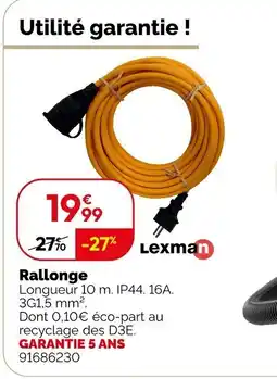 Weldom Lexman Rallonge offre