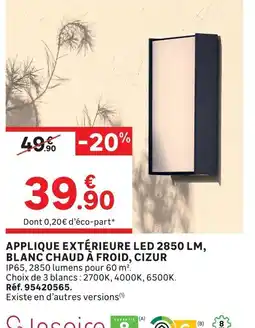 Leroy Merlin Applique extérieure led 2850 lm, blanc chaud a froid, cizur offre