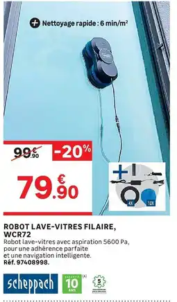 Leroy Merlin Scheppach Robot lave-vitres filaire, wcr72 offre