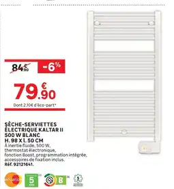 Leroy Merlin Sèche-serviettes électrique kaltar ii 500 w blanc offre