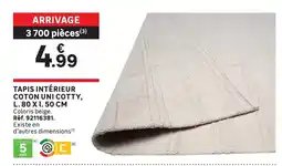 Leroy Merlin Tapis intérieur coton uni cotty offre