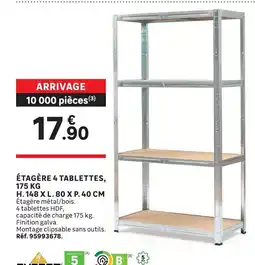 Leroy Merlin Étagère 4 tablettes offre